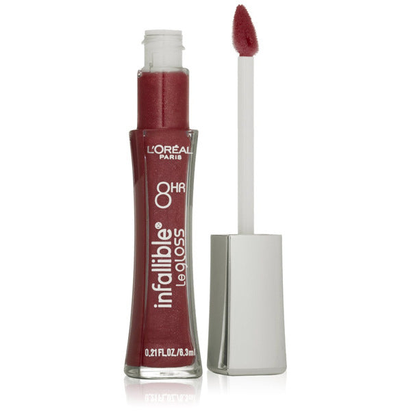 L OREAL - Infallible 8HR Le Gloss 240 Glistening Berry - 0.21 fl. oz. (6.3 ml) Fashion