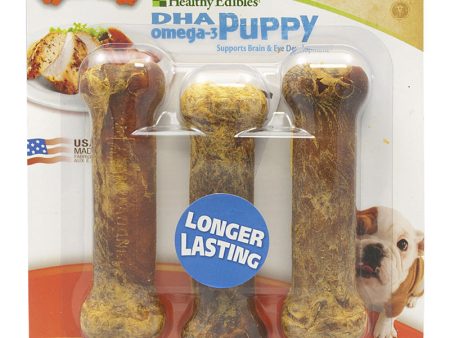 HEALTHY EDIBLES - Puppy Chew Treats, Sweet Potato & Turkey Regual - 3 Bones For Sale