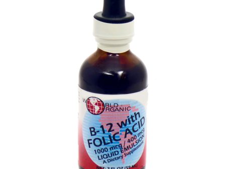 WORLD ORGANIC - Liquid B-12 with Folic Acid 1000 mcg   400 mcg - 2 fl. oz. (59 ml) Online