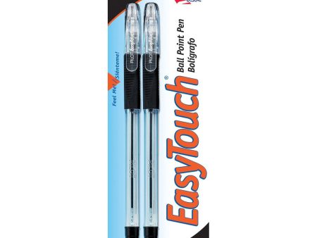 EASY TOUCH - Ball Point Stick Pens, Medium Point, Black Ink  - 2 Pens For Sale