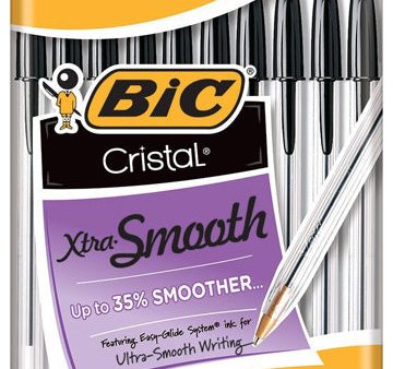 BIC - Cristal Xtra Smooth Ball Pen Medium Point Black - 10 Pack on Sale