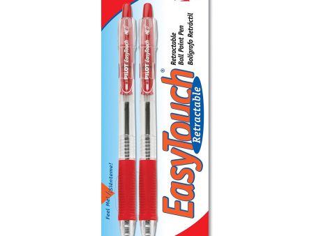 EASY TOUCH - Retractable Ball Point Pens Medium Point Red Ink - 2 Pens Online