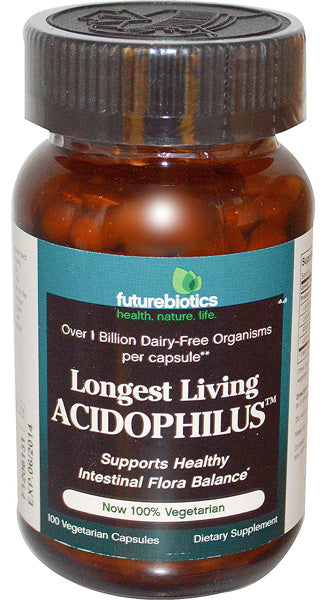 FUTUREBIOTICS - Longest Living Acidophilus - 100 Vegetarian Capsules on Sale